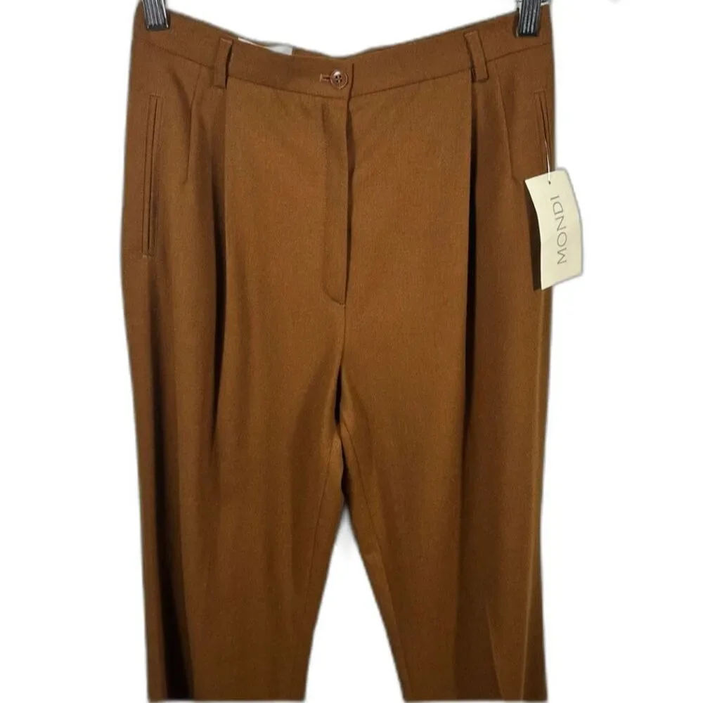 Mondi Vintage Brown Straight Fit Dress Trouser Pants NWT Size European 38/US 8
